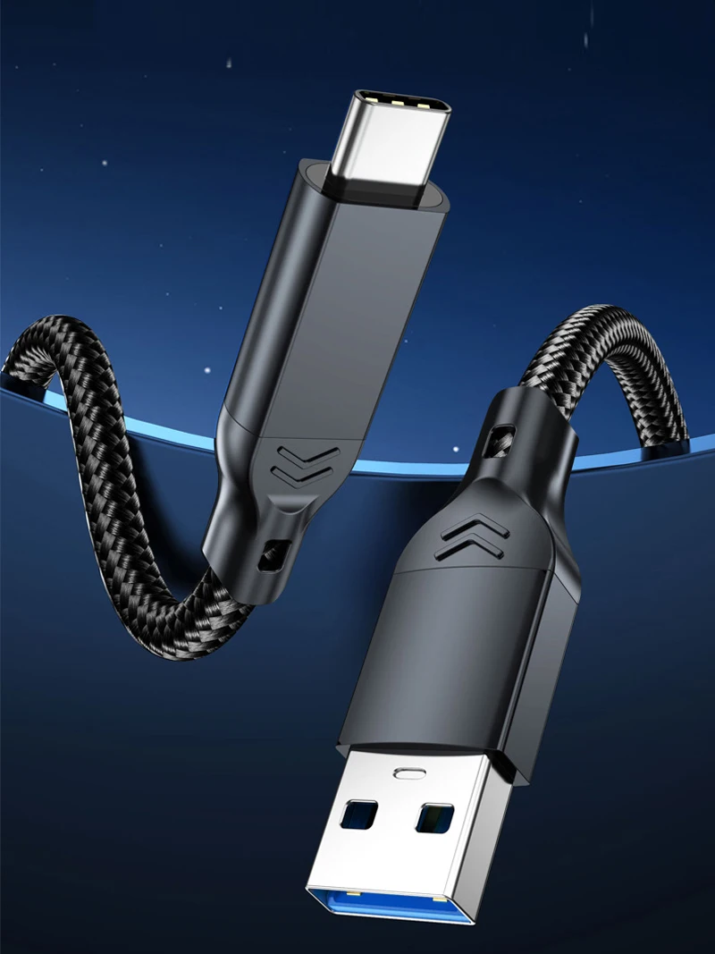 USB 3.2 3.1 Gen2 10 Gbit/s USB-A auf Typ C Kabel USB-C Datenübertragungskabel QC 3.0 60 W Schnellladekabel für USB HUB SSD Box Wire