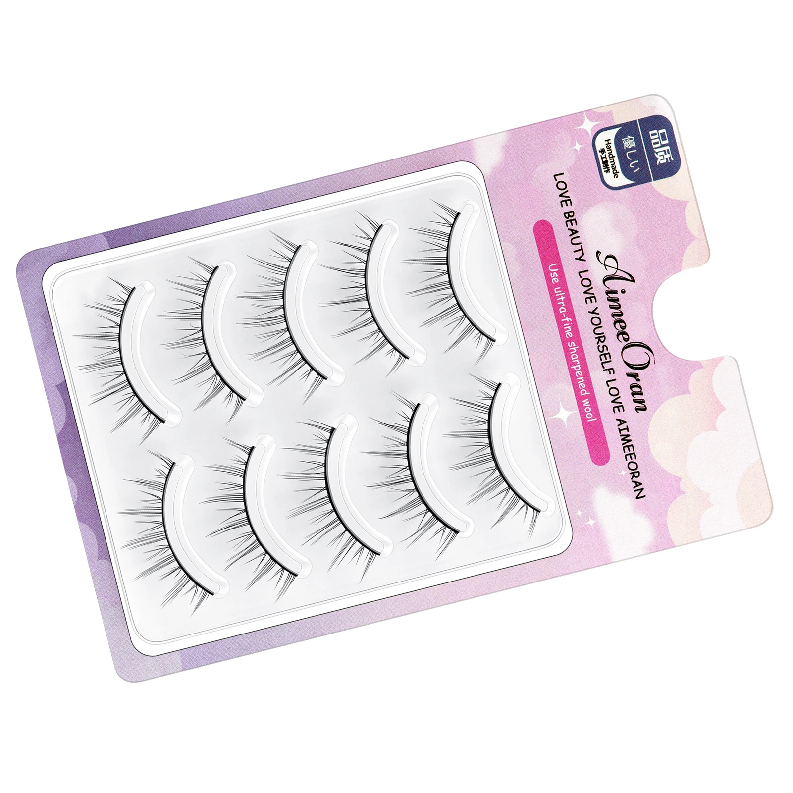 5 Pairs False Eyelash Extension Kit Not Scattering 3D Effect Wearable Eyelashes for Daily Office Makeup