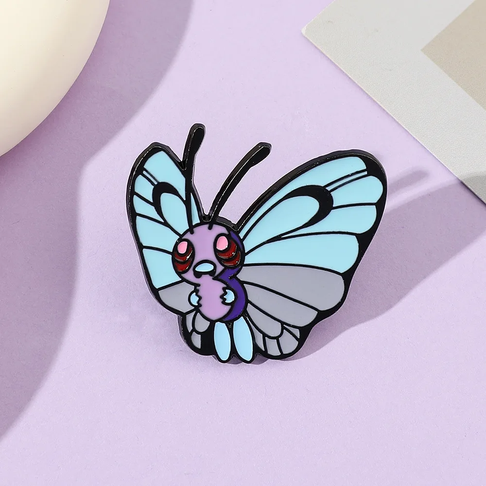 Pokemon Cartoon Brooch Cute Anime Action Figure Butterfree Pikachu Charmander Toys Clothing Decoration Children Birthday Gifts