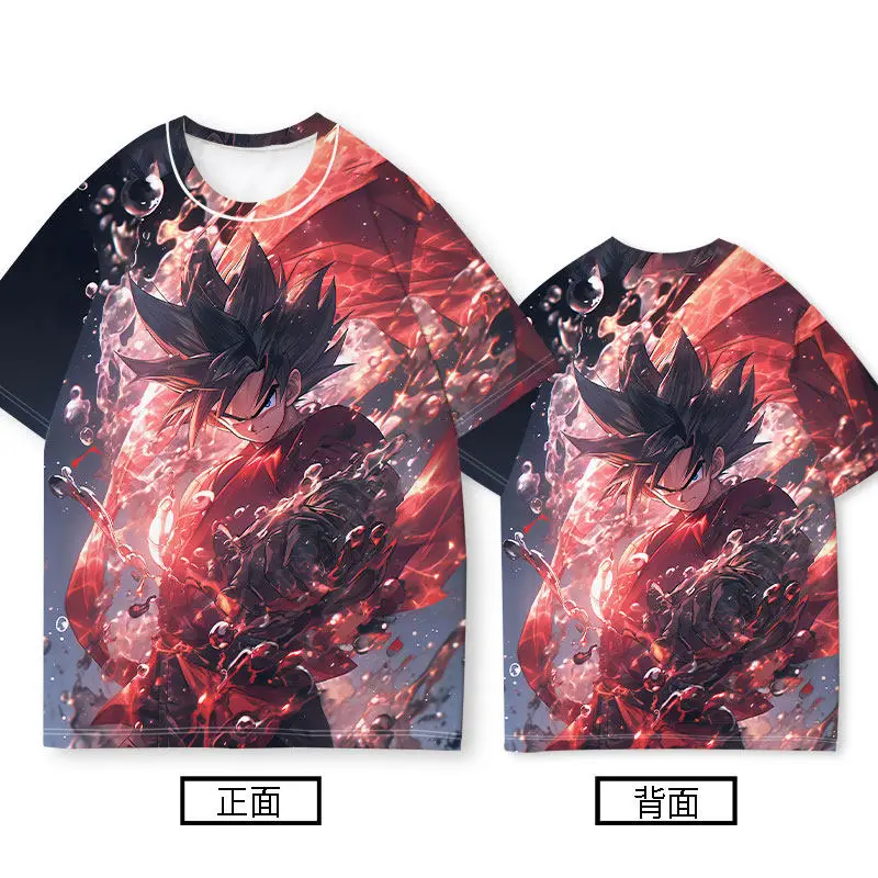 New 2026  Dragon Ball T-shirt Children's 3D Short Sleeved Sun Wukong ClothesTurtle Immortal Beijita Summer Loose and Versatile
