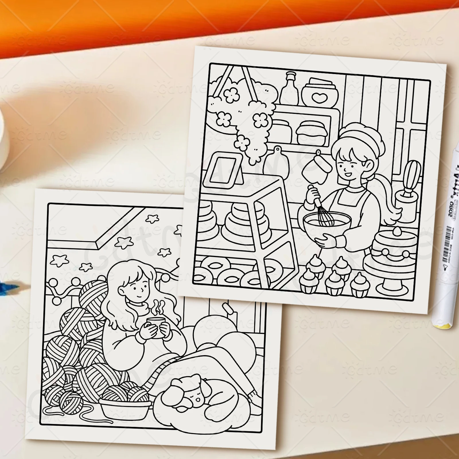 COZY MOMENTS Malbuch für Erwachsene mit niedlichen, gemütlichen täglichen Aktivitäten zur Entspannung (Cozy Spaces Coloring) – Detail 8