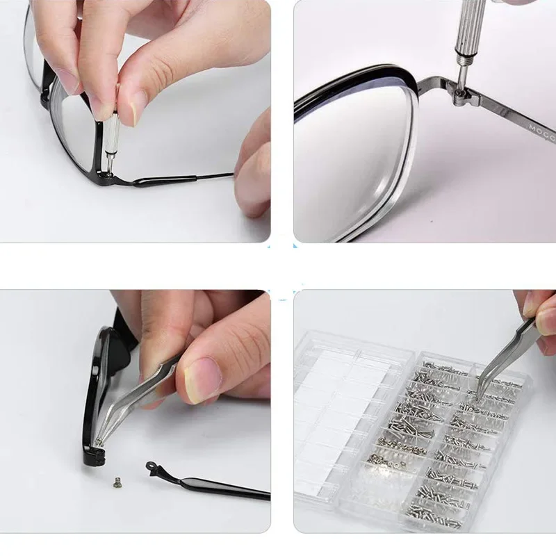 1-10pcs Steel Glasses Screwdriver Eyeglass  Watch Repair Kit with Keychain Portable Hand Tools Precision Screwdriver Tools