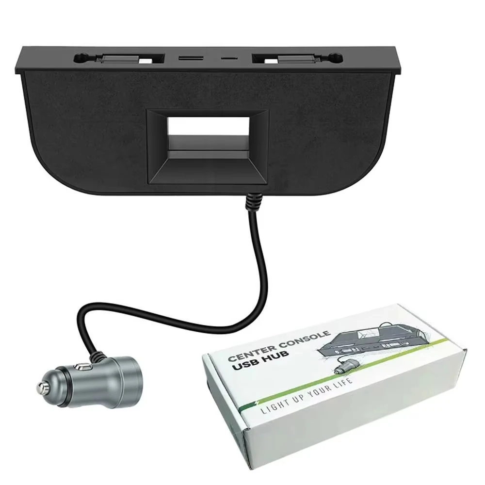Car Hidden Center Console USB HUB Type-C Fast Charging Charge Hub For Tesla Model Y Juniper/ Model Y LR / Model 3 Highland