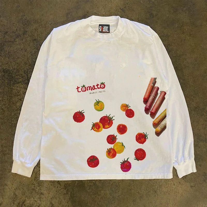 

Heavyweight 310gsm Pure Cotton Long Sleeve T-Shirt Streetwear Versatile MiaoCheng Story T-Shirt for Autumn Season