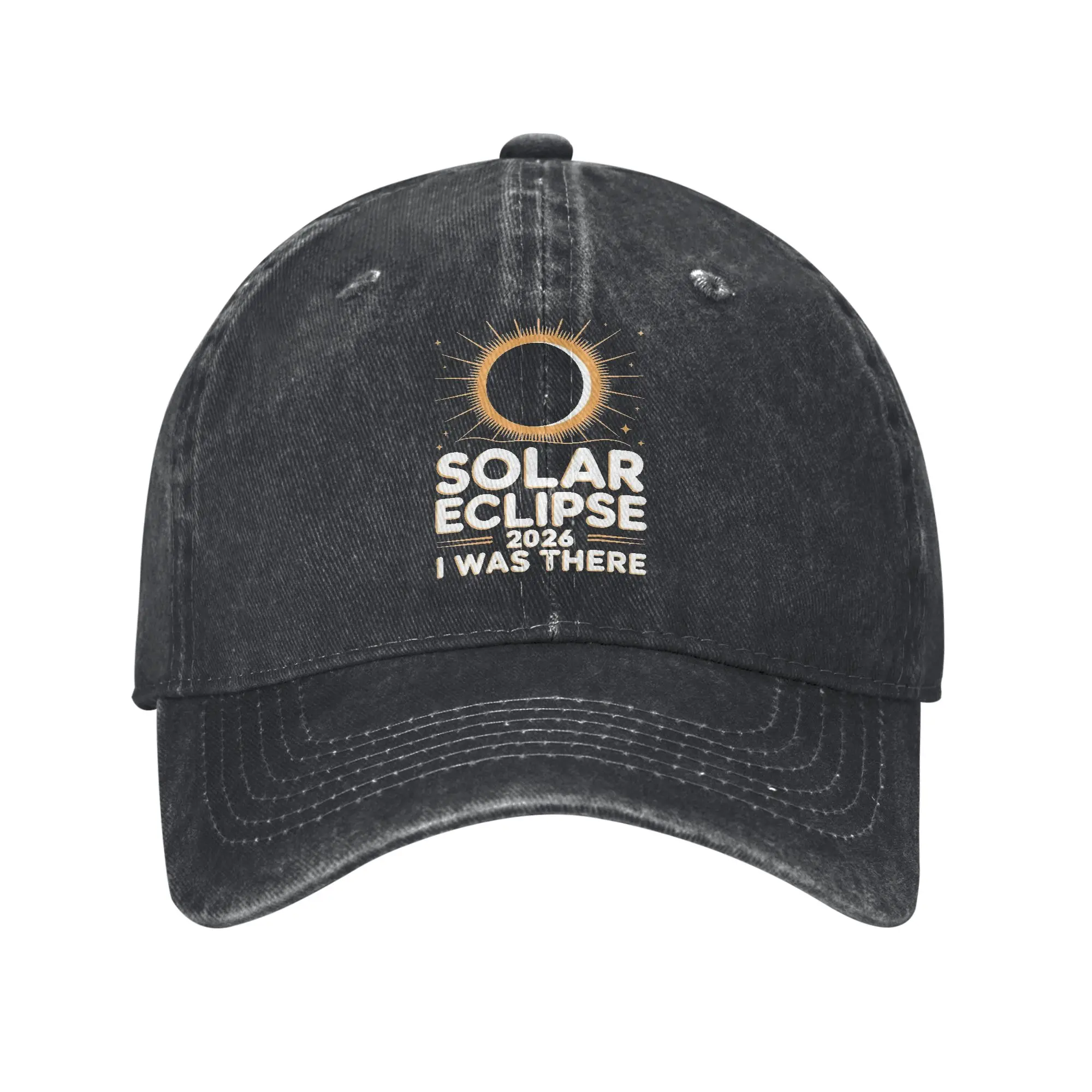 Spain Total Solar Eclipse 2026 Baseball Caps Vintage Distressed Denim  Sun Cap Unisex Summer Unstructured Soft Caps Hat
