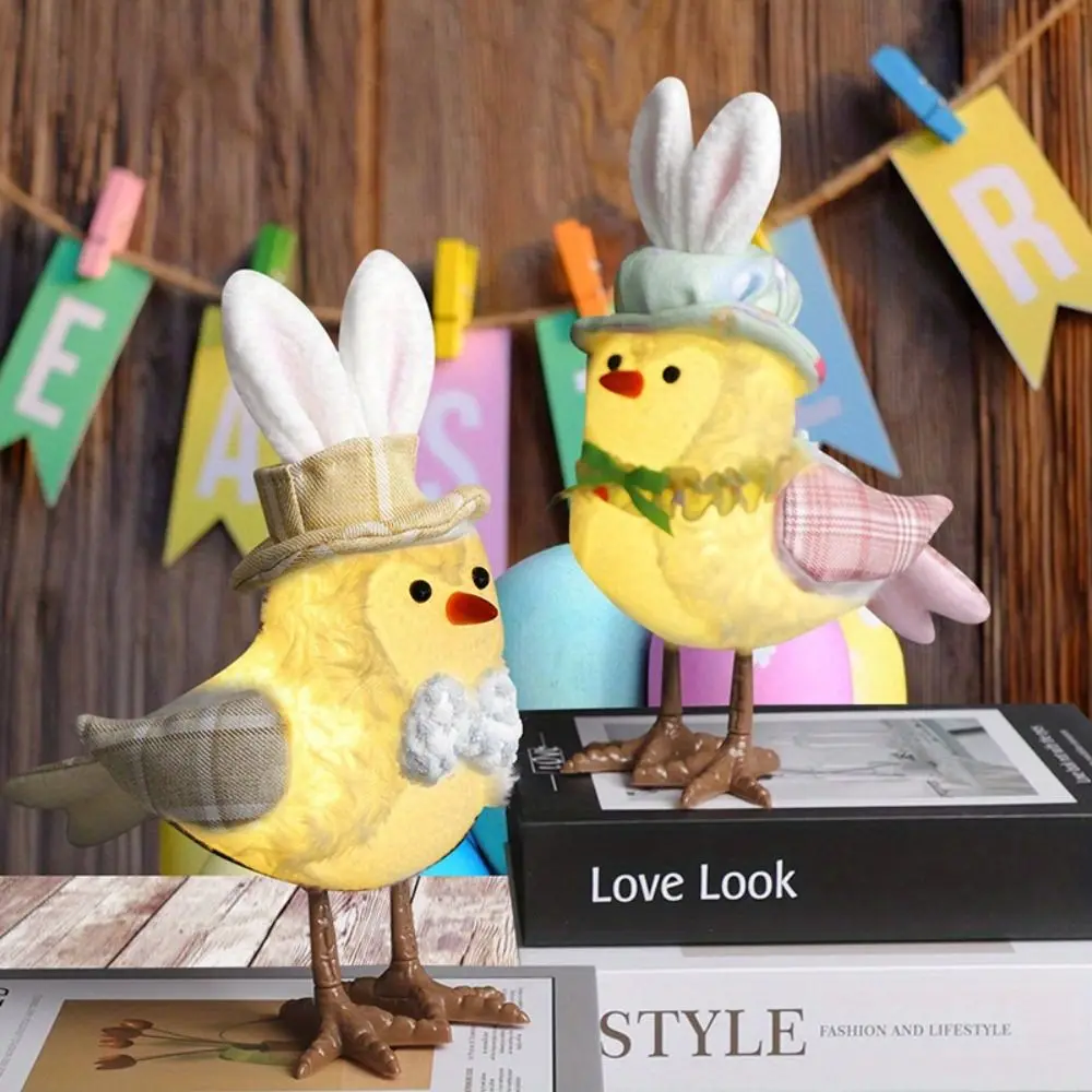 Multicolor Easter Bird Doll Cartoon Flower Plush Bunny Ear Bird Doll Spring Festival Supplies Cartoon Bird Doll Kids Gift
