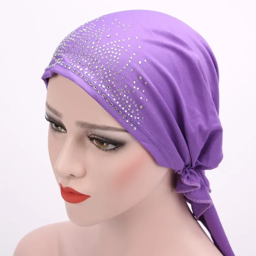 Pre-Tied Muslim Women Inner Hat Hijab Chemo Cap Bonnet Turban Underscarf Hair Loss Hat Beanies Arab Islamic Headscarf Wrap Mujer