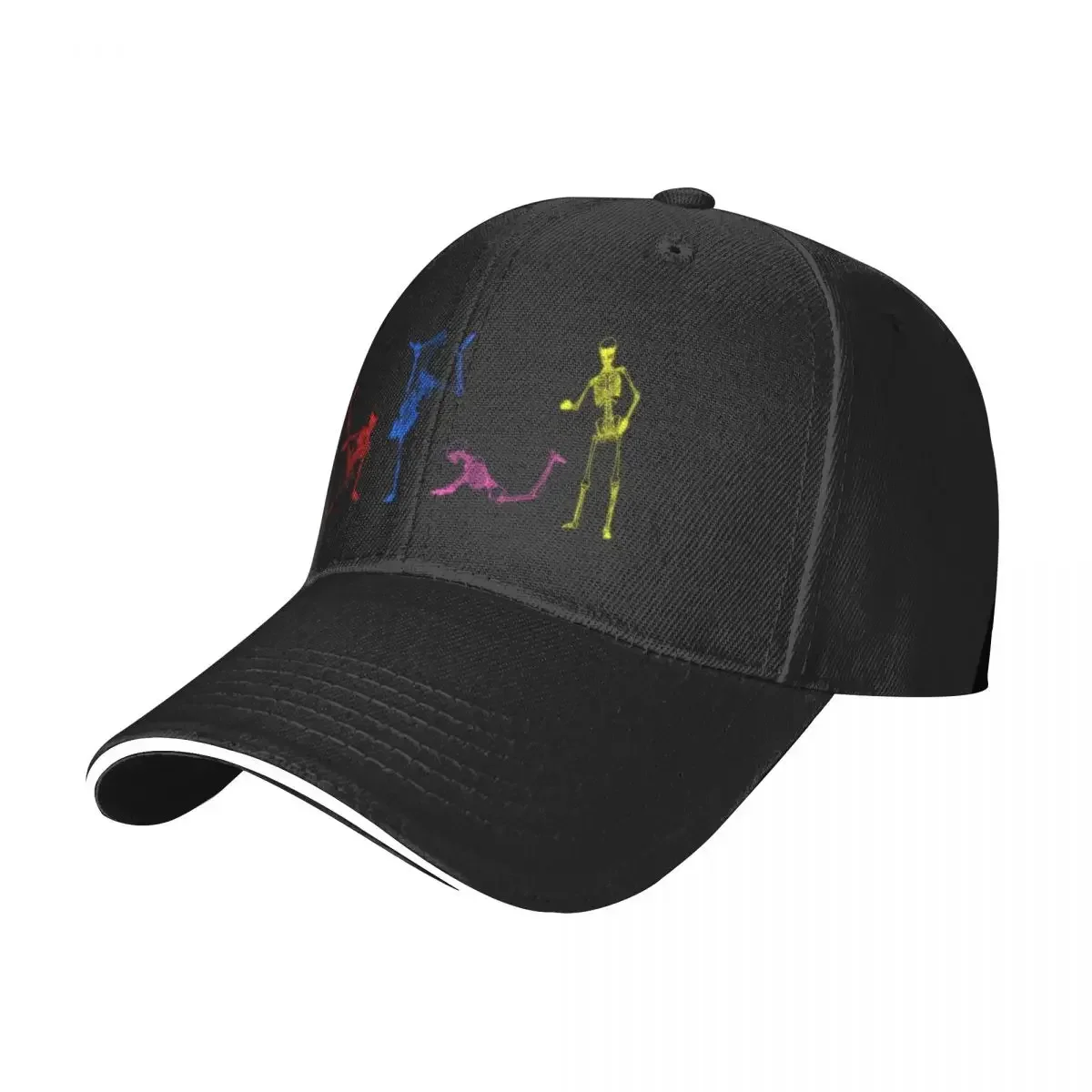 Funny Neon Old School 80s Retro Break Dancing Skeletons Baseball Cap Rugby Sun Cap Mountaineering Golf Sun Hats For Women Men's