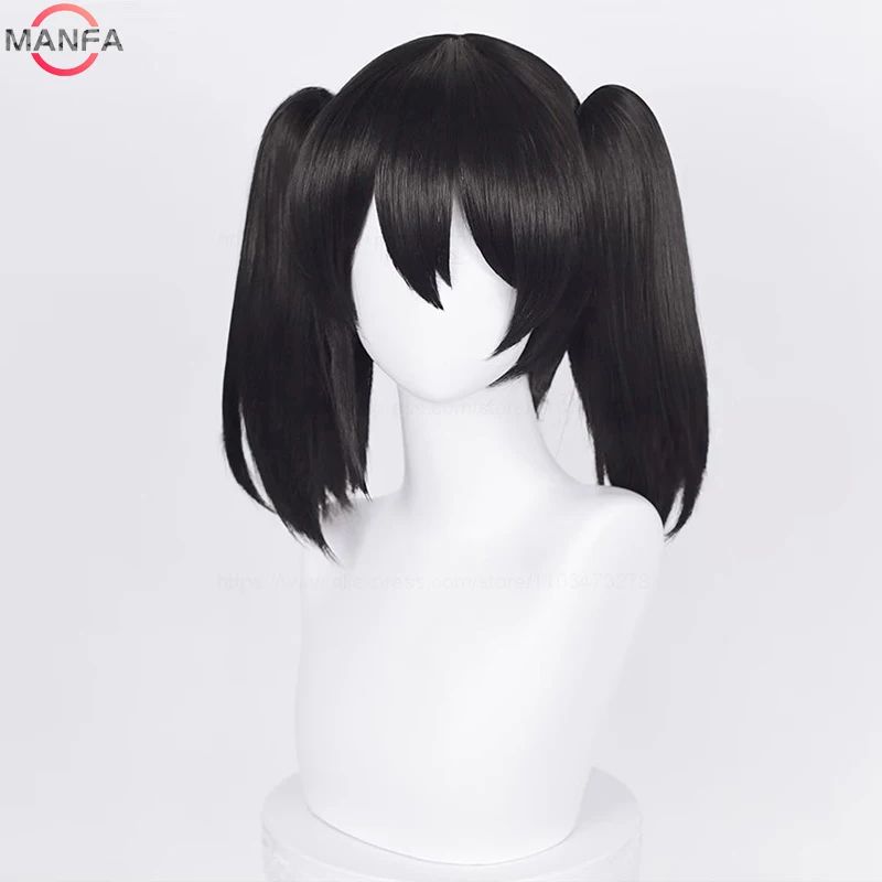 High Quality Nico Yazawa Cosplay Wig 40cm Long Ponytails Black Hair Heat Resistant Synthetic Wigs + Wig Cap