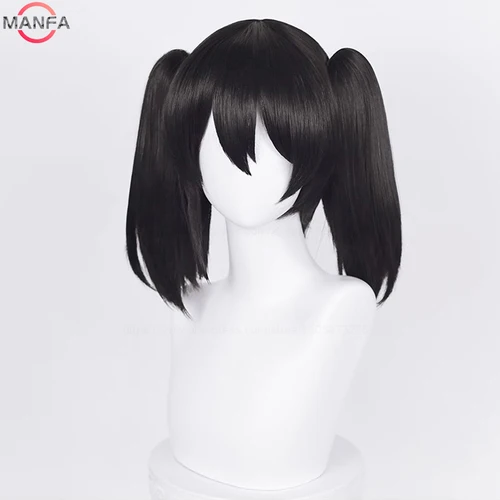 Imagen 2 del producto Peluca de Cosplay Nico Yazawa de alta calidad, coletas largas de 40cm, pelo negro, pelucas sintéticas resistentes al calor + gorro de peluca