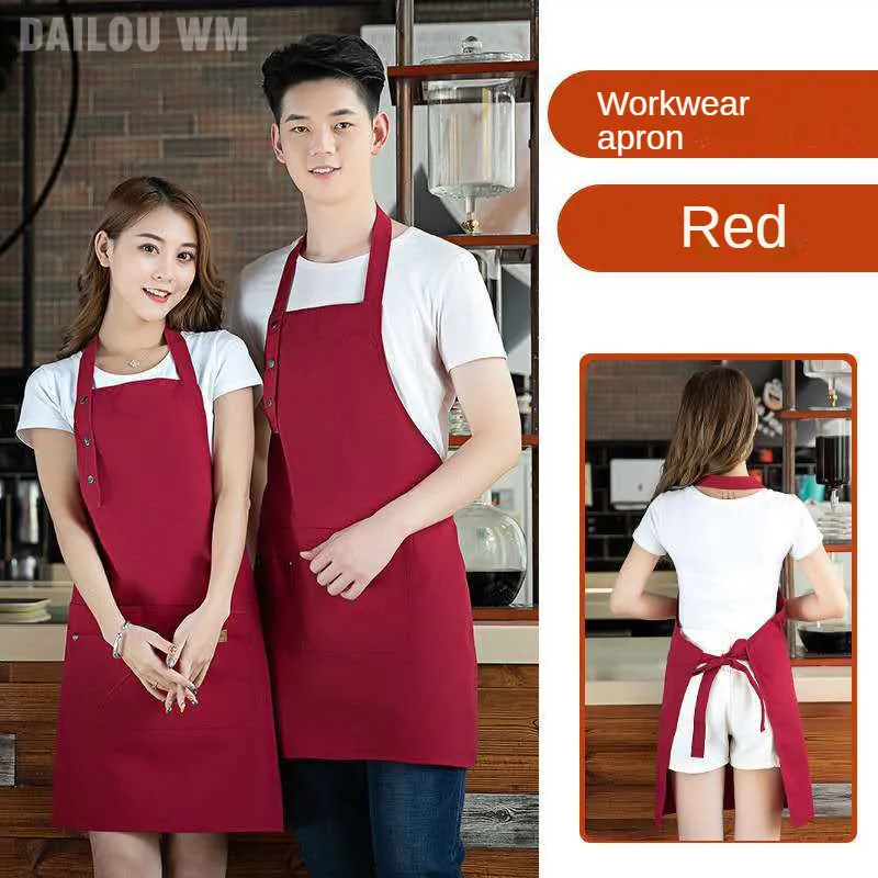 fashion apron manufacturers custom logo printing milk tea coffee flower shop baking nail hot pot shop work clothes signature