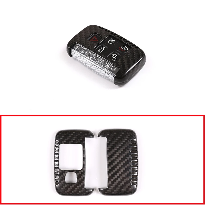 For Land Rover Discovery Sport For Range Rover Sport Evoque For Jaguar F-PACE Universal Parts Real Carbon Fiber Key Shell Cover