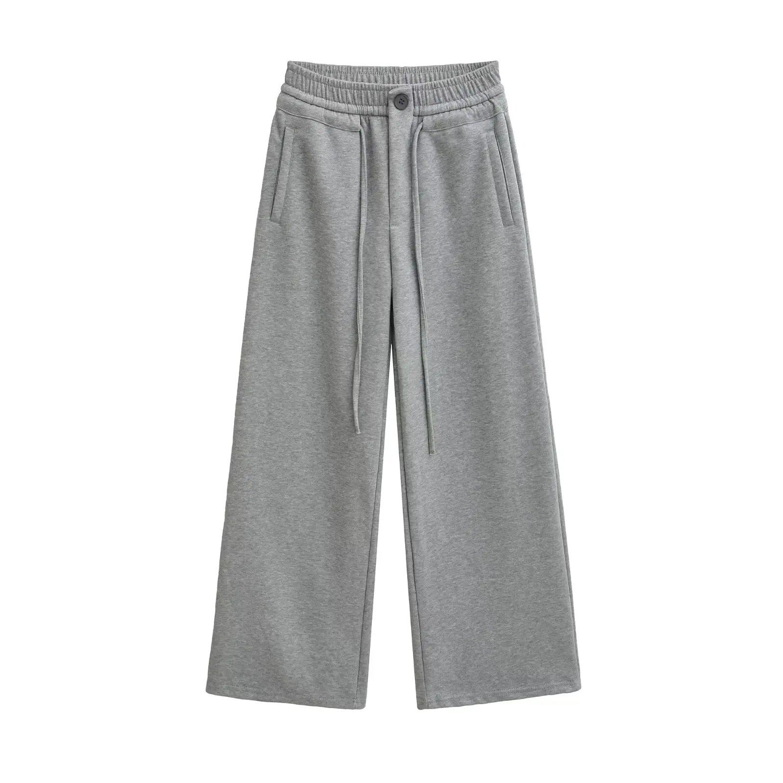 아메리칸 슬레 하이웨이스트 끈 팬츠 여성용 스트레이트 레그 레이지 슬레 스포츠 롱 팬츠