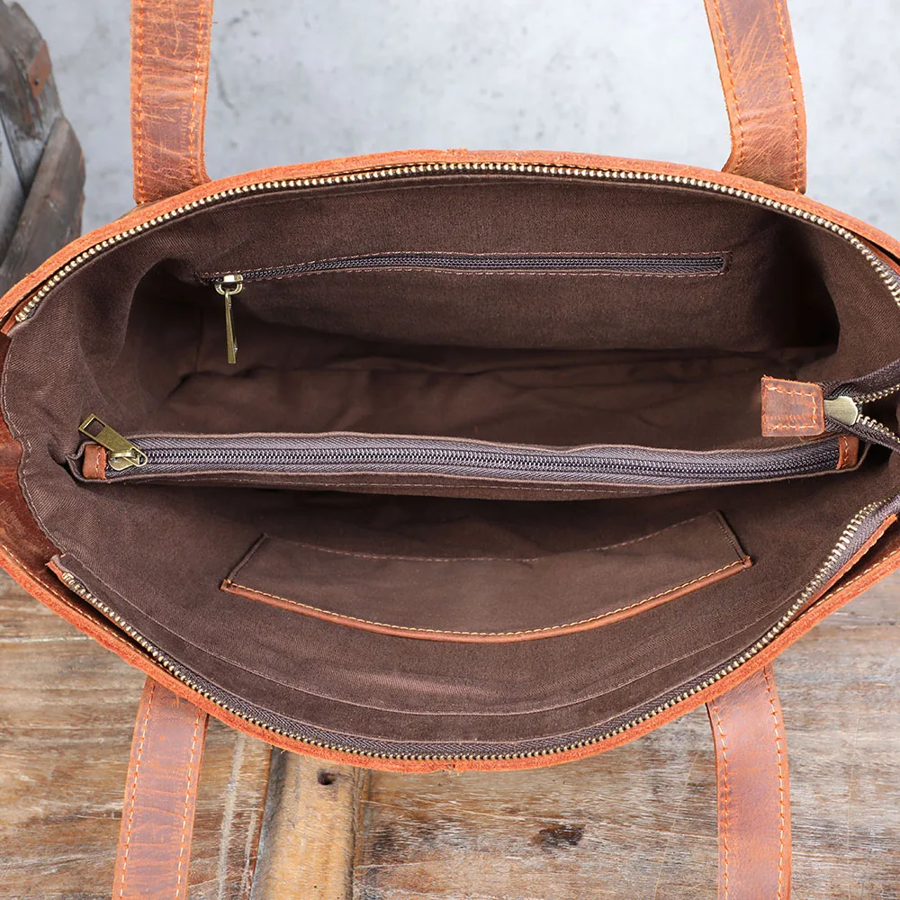 S.WORKER Vintage-Aktentasche aus hochwertigem Leder für Herren, Business-Handtasche, Laptoptasche, Unisex-Einkaufstasche mit großem Fassungsvermögen – Detail 23