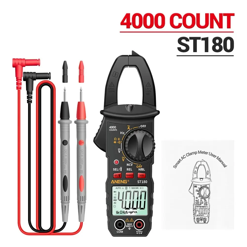 ST180 Smart Clamp Multimeter 600V Meter AC/DC Voltage Tester Ammeter Pliers Test Voltmeter Capacitance Ohm Current Tools