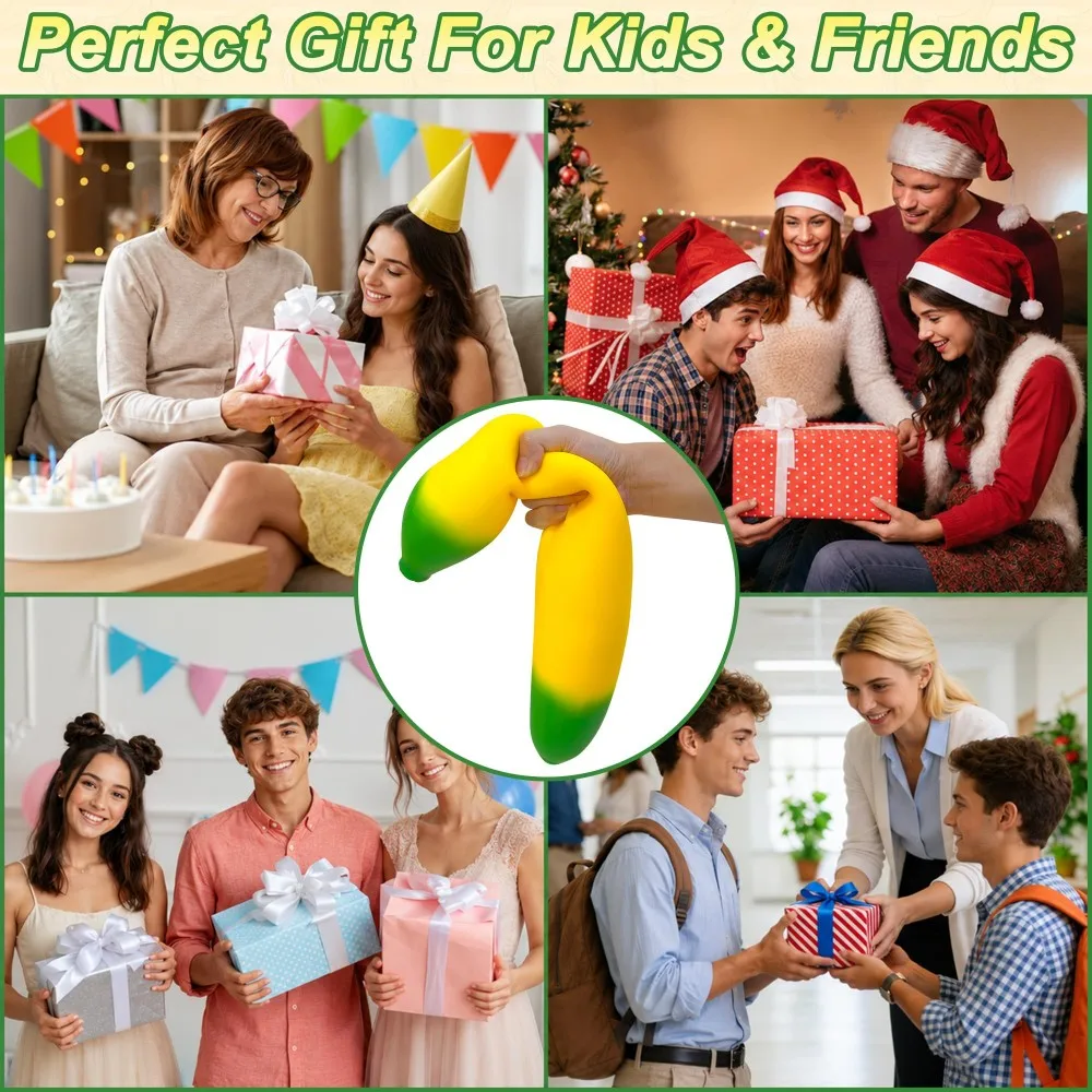 18/41cm Jumbo Squishy Banane Riesiger Quetsch-Stressball Langsam Rückfedernder Stressabbauender Geschenkartikel Heim- und Schreibtischdekoration zur Angstlinderung – Detail 8