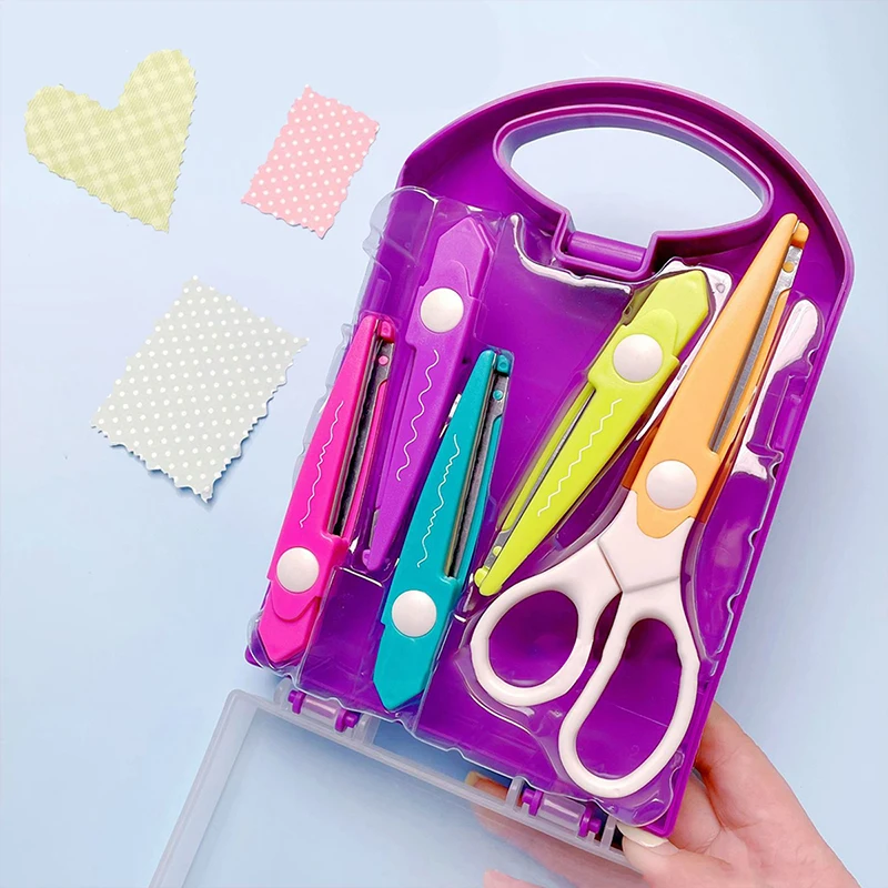 5 نمط/مجموعة مقص دانتيل أضيق الحدود نمط متموج صغير مستدير الرأس الأطفال خاص طالب أداة فنية القرطاسية