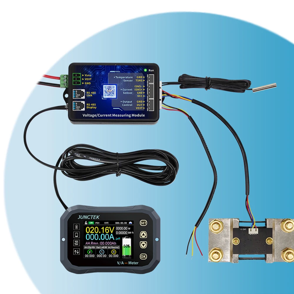 400a Kleurenscherm Draadloze Bluetooth-Compatibele Batterij Coulomb Meter 0-120V Bewaking Batterij Stroomstroom Tester