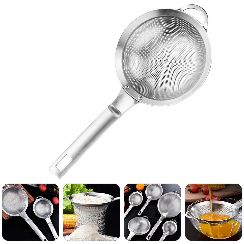 

1pc Stainless Steel Filter Spoon Oil Strainer Long Handle Kitchen Tool For Straining Juicing Soy Milk Great Home