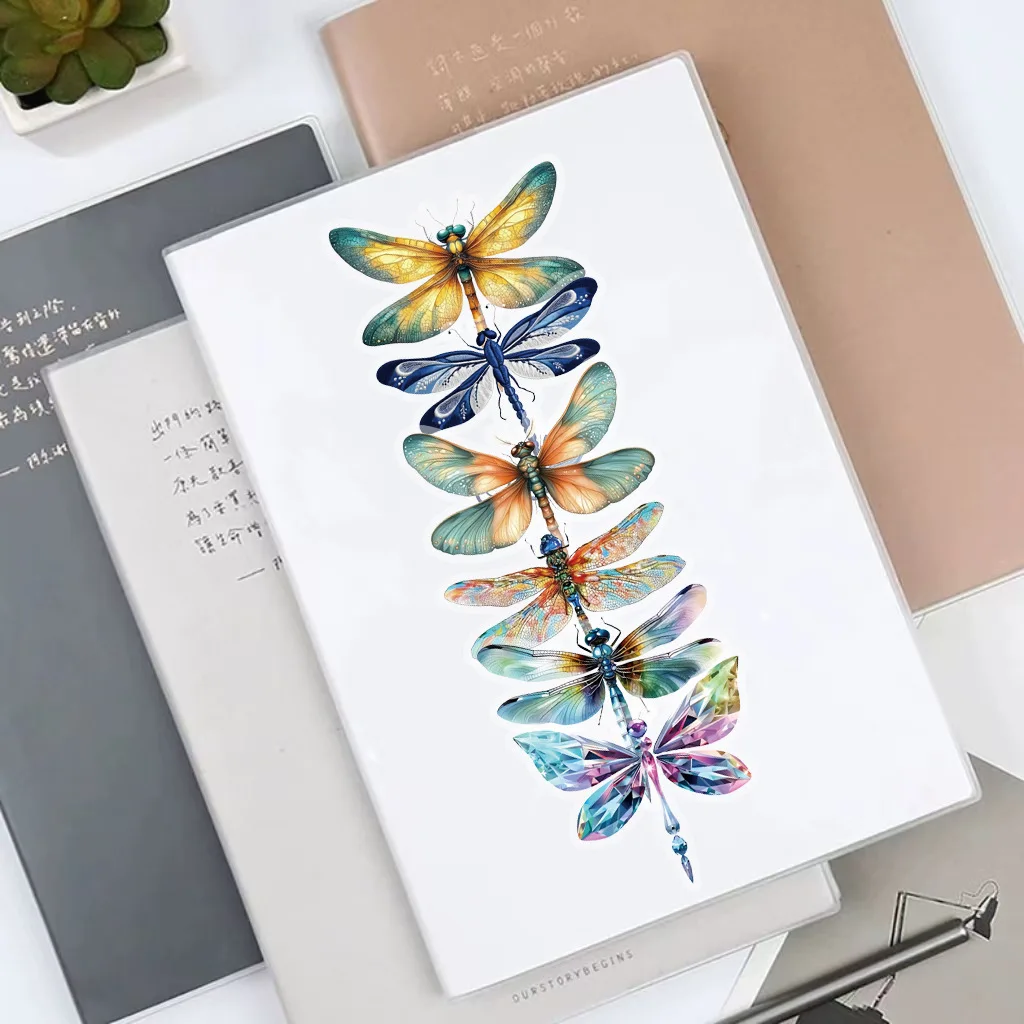 50 pezzi adesivo graffiti libellula colorata trasparente insetti carini decalcomania del fumetto notebook telefono chitarra skateboard casco giocattoli per bambini