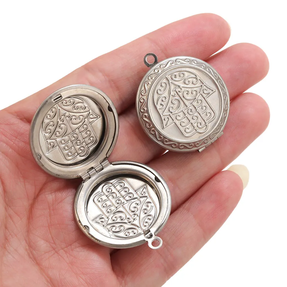 1pcs Stainless Steel Openable Photo Box Shell Heart Oval Memory Collect Locket Stainless Steel Frame Promise Love Keepsake