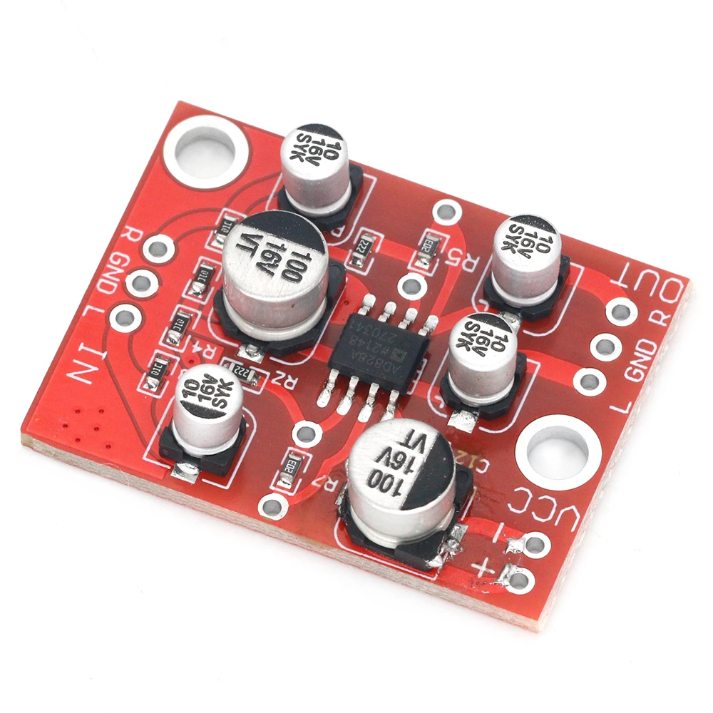 Modul Preamplifier Papan Pengeras Daya Preamp Stereo DC 5V-15V AD828
