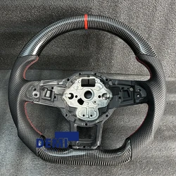 Fit for VW Mk5 MK6 MK7 MK7.5 GTI R Polo 2013-2020 Carbon Fiber Steering Wheel Nappa Perforated Leather Car Steering Wheel