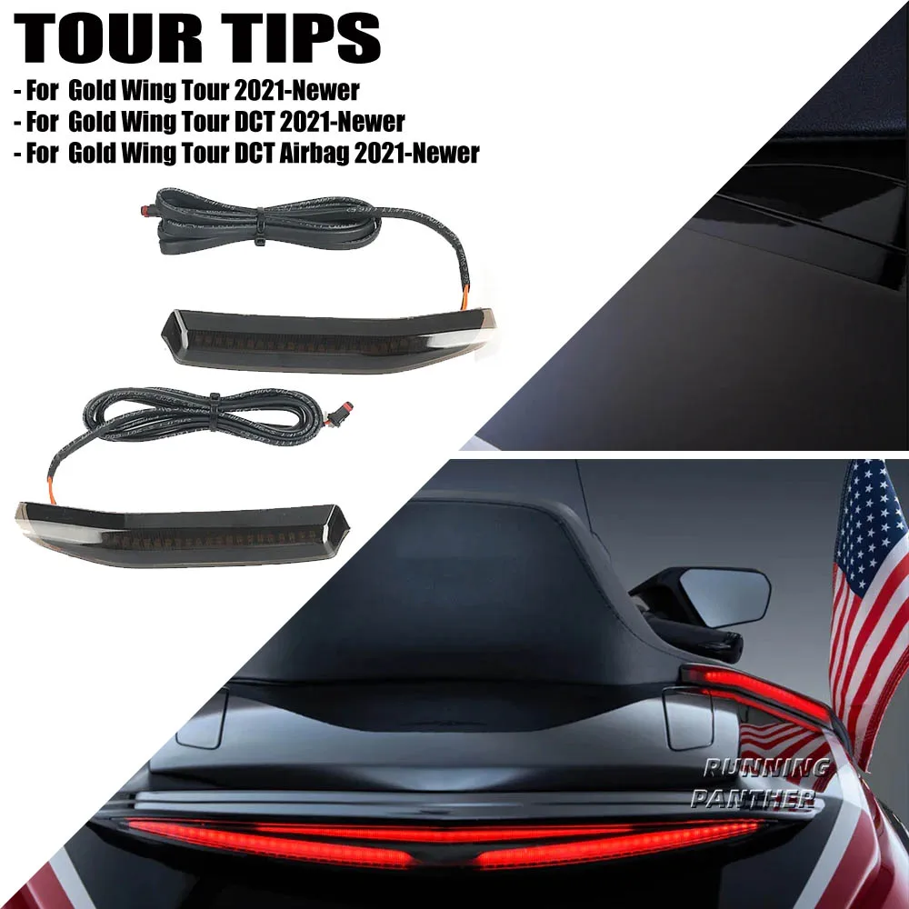 Motorcycle Top Box Trunk Tour Tips Side LED Decorative Light Lamp For Honda Goldwing Gold Wing GL1800 Tour DCT Airbag 2021-2023