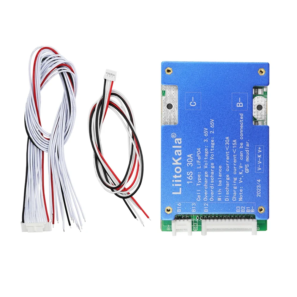 LiitoKala 16S 48V 30A LiFePO4 Battery BMS لوح حماية الشحن المتوازن #5