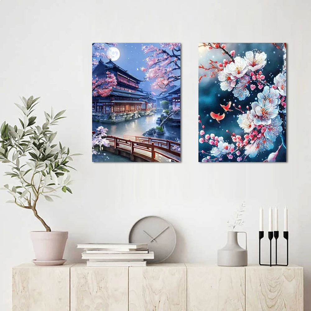 Landscape 5D DIY DIAMOND Painting Kit Tiger Cross Stitch Diamond Embroidery Flower Full Diamond Mosaic Rhinestone Home Decor