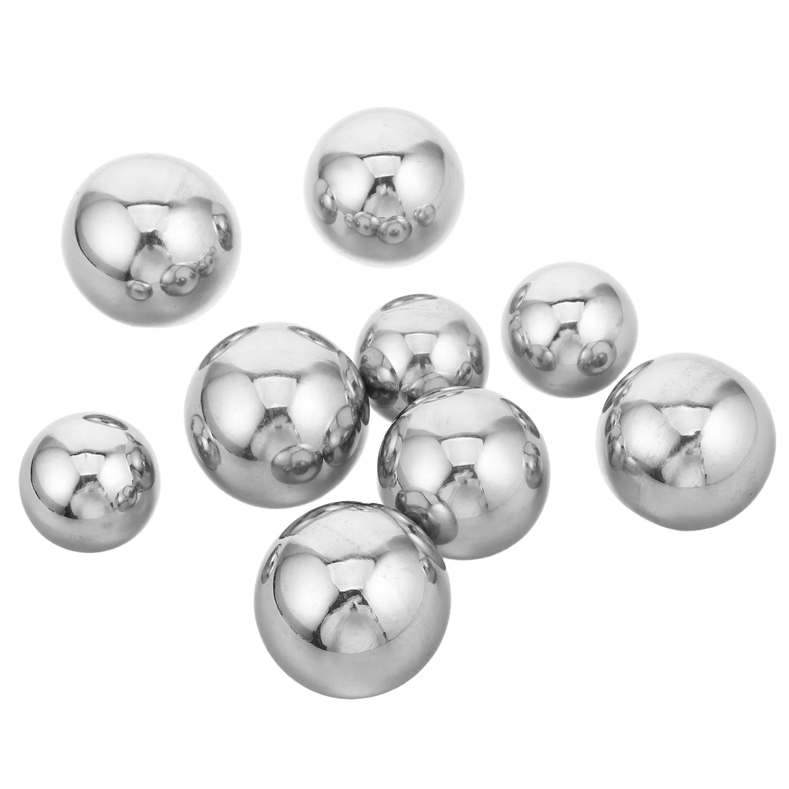 9Pcs Polished Stainless Steel Floating Gazing Balls Hollow Reflective Sphere Garden Pond Outdoor Water Cooler Gazing Ball