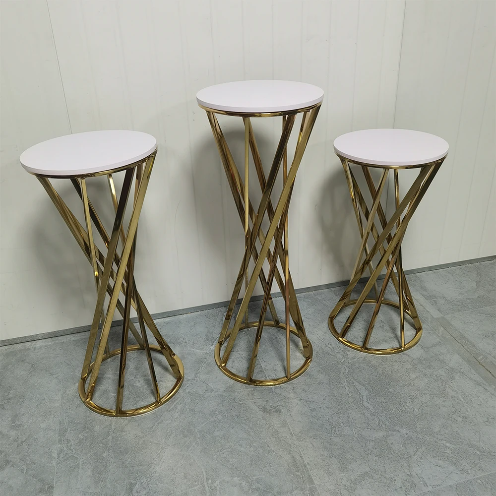Clear Hexagonal Acrylic Cylinder Plinths Wedding Birthday Cake Stands