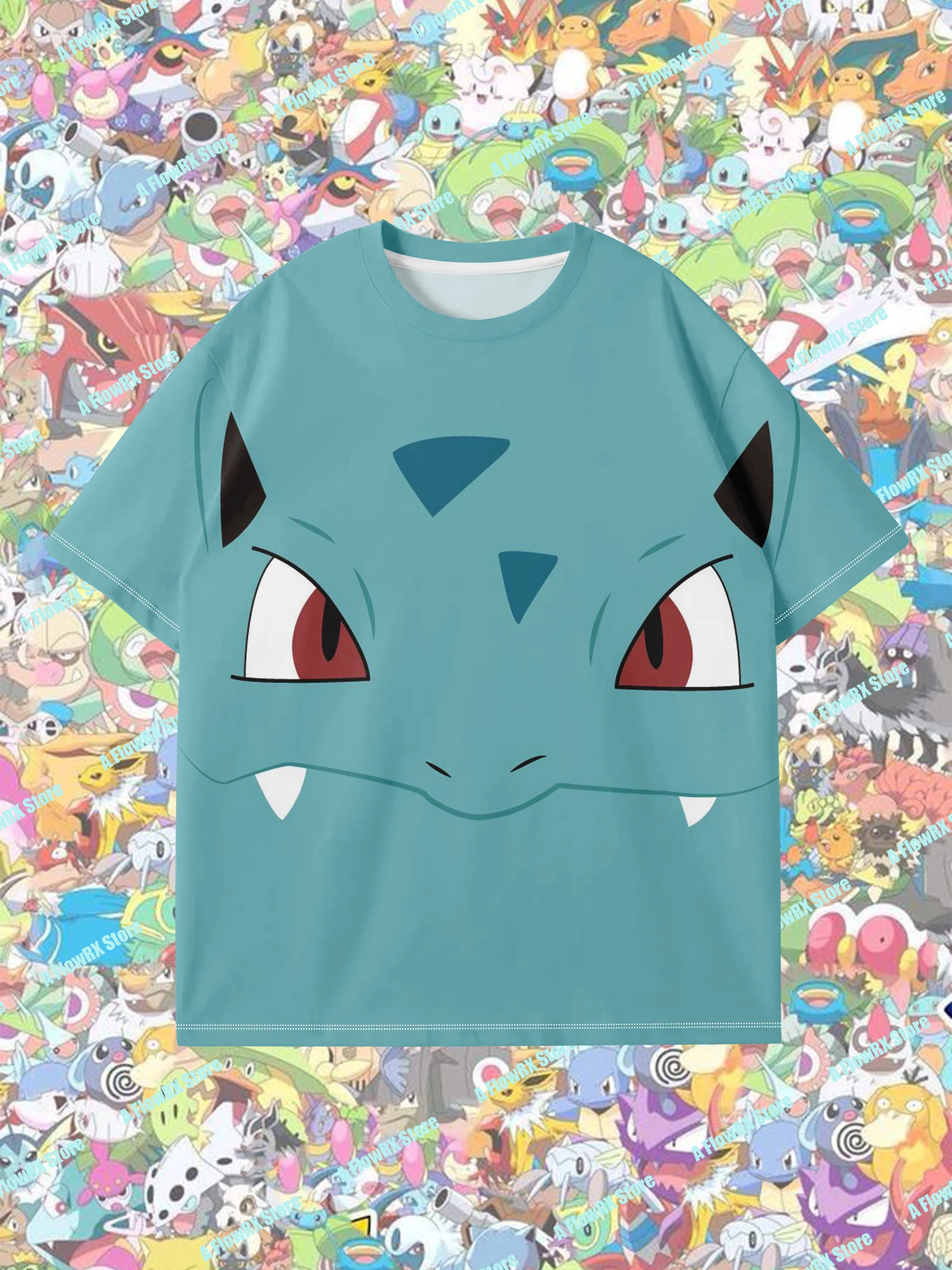 تي شيرت Pokémon Lovely مطبوع ثلاثي الأبعاد مثالي للاستخدام في الهواء الطلق مناسب للرجال والنساء والكبار والأطفال في الصيف ومريح