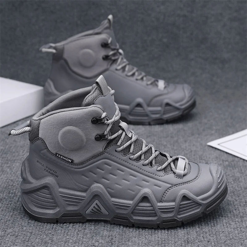 

Мужская походная обувь на осень, уличные нескользящие альпинистские и походные туристические высокие повседневные спортивные рабочие ботинки в стиле ретро