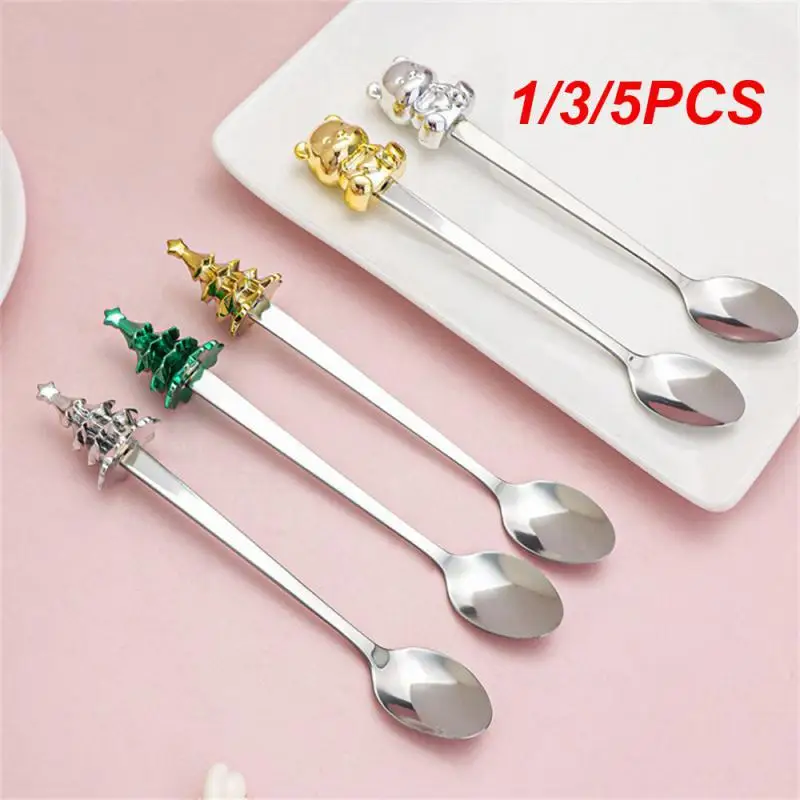 1/3/5PCS Cute Tableware Feature Decorative Christmas Gift Hot Cute Cartoon Children Spoon Coffee Spoon Unique Charming