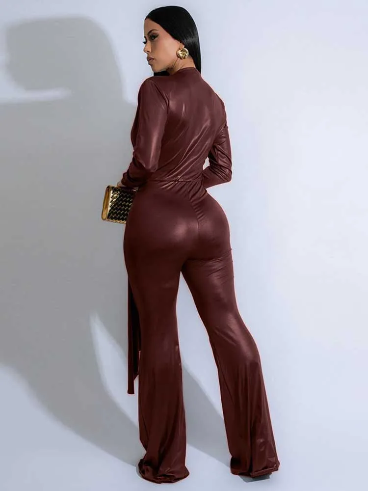 Jumpsuits Women Fashion Party Jumpsuit Deep V Neck Spring Jumpsuit Chic and Sexy Full Length Jumpsuits Wholesale Dropshipping