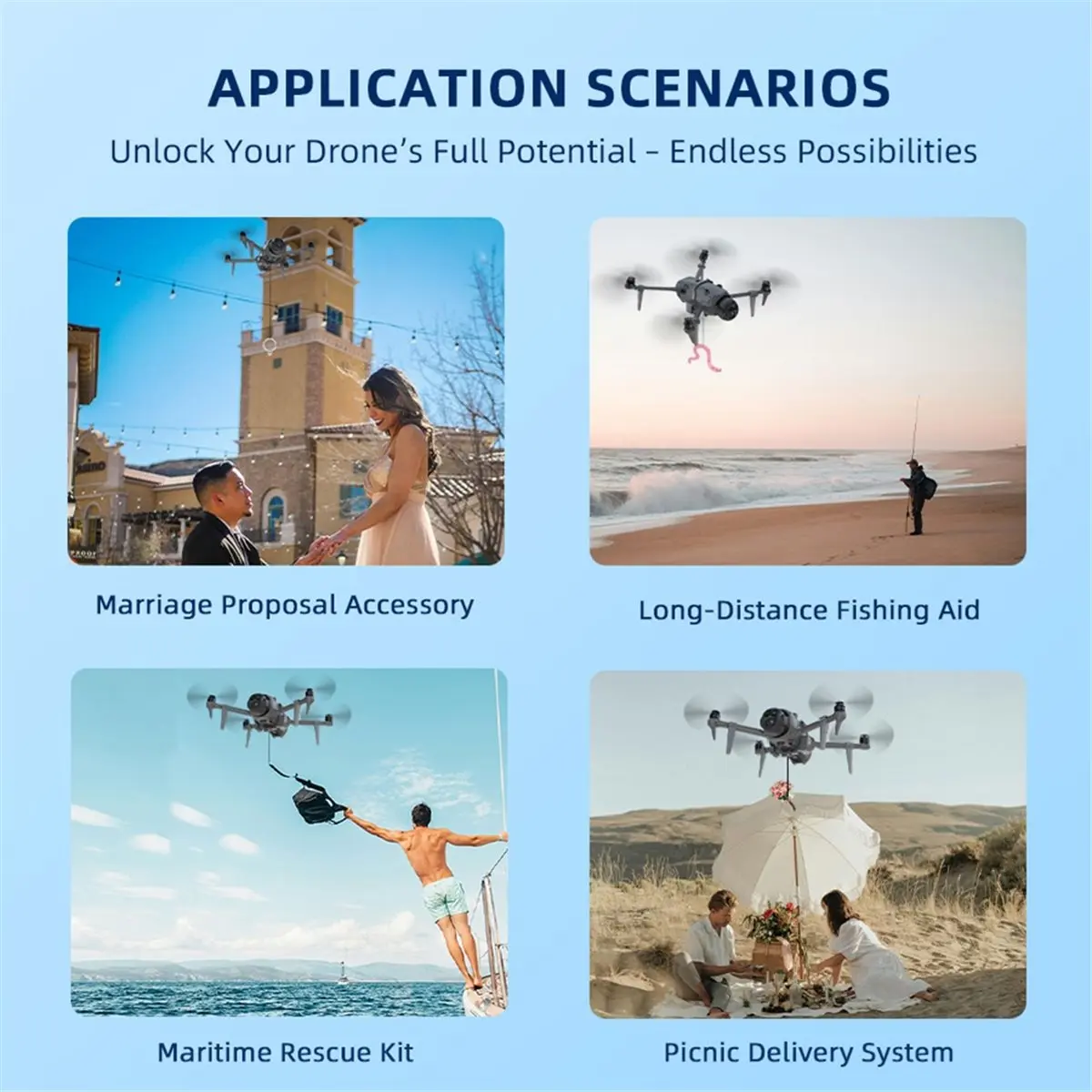 ♋♐…BUY  Airdrop System for 4 Pro Drone Fishing Bait Wedding Gift Deliver Thrower Accessories