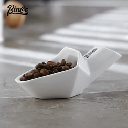 Bincoo Coffee Bean Spoon, Scale Bean Plate, Shovel-shaped Ceramic , Weighing Bean Saucer, Coffee Powder Quantitative Spoon, 20g