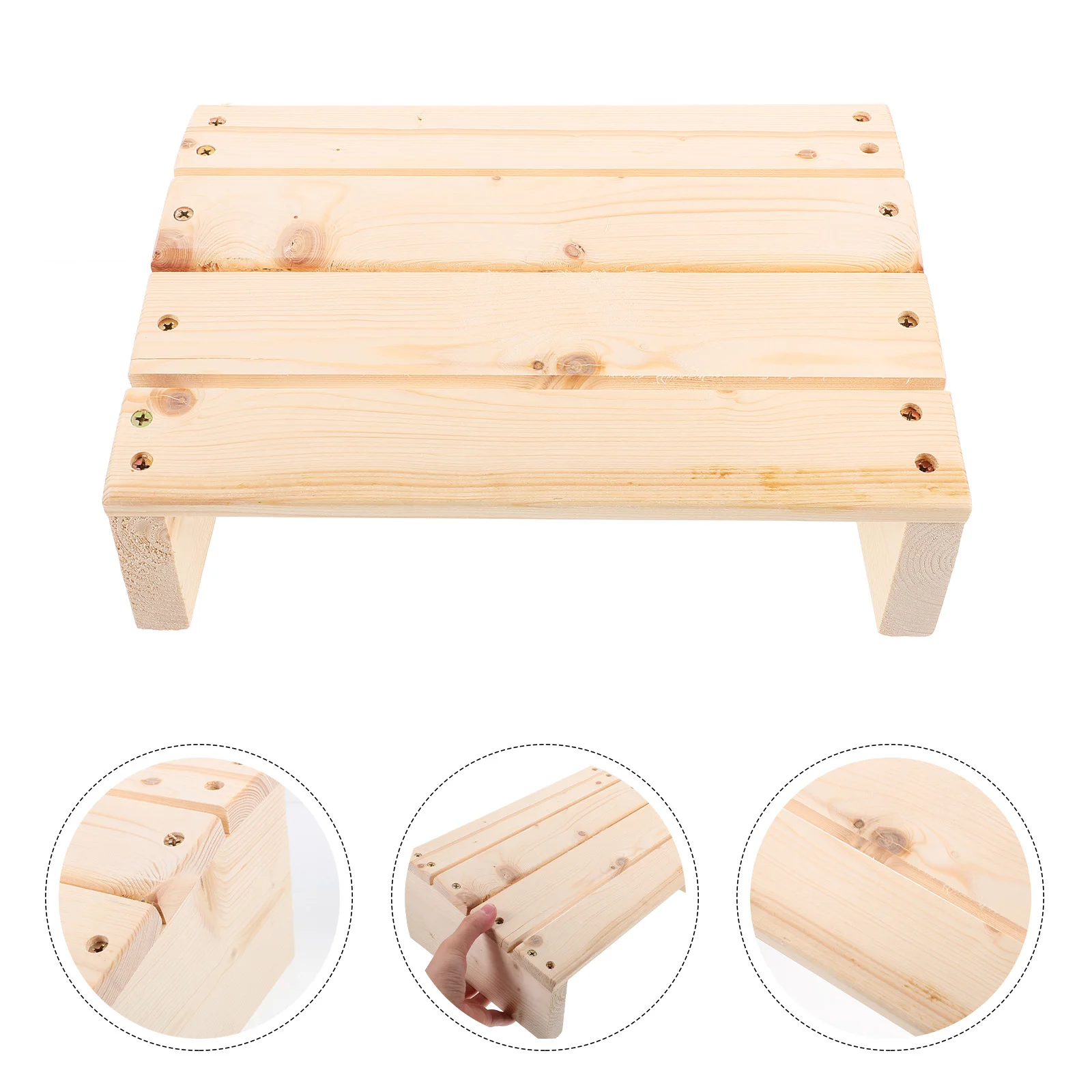 

Wooden Foot Rest 30x20x11cm Desk Footstool Angled Rest Cushion Leg Supporter Office Space Under Desk Nurse