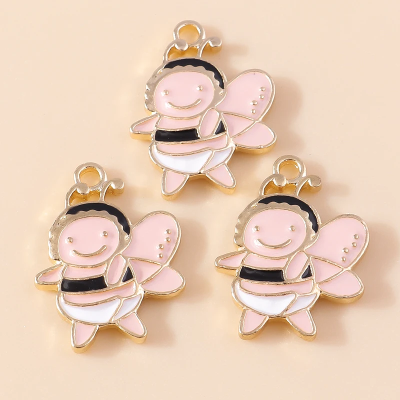 

20pcs 15x21mm Cartoon Animal Bee Charms Enamel Honeybee Charms for Jewelry Making Earrings Pendants Necklaces DIY Craft Supplies