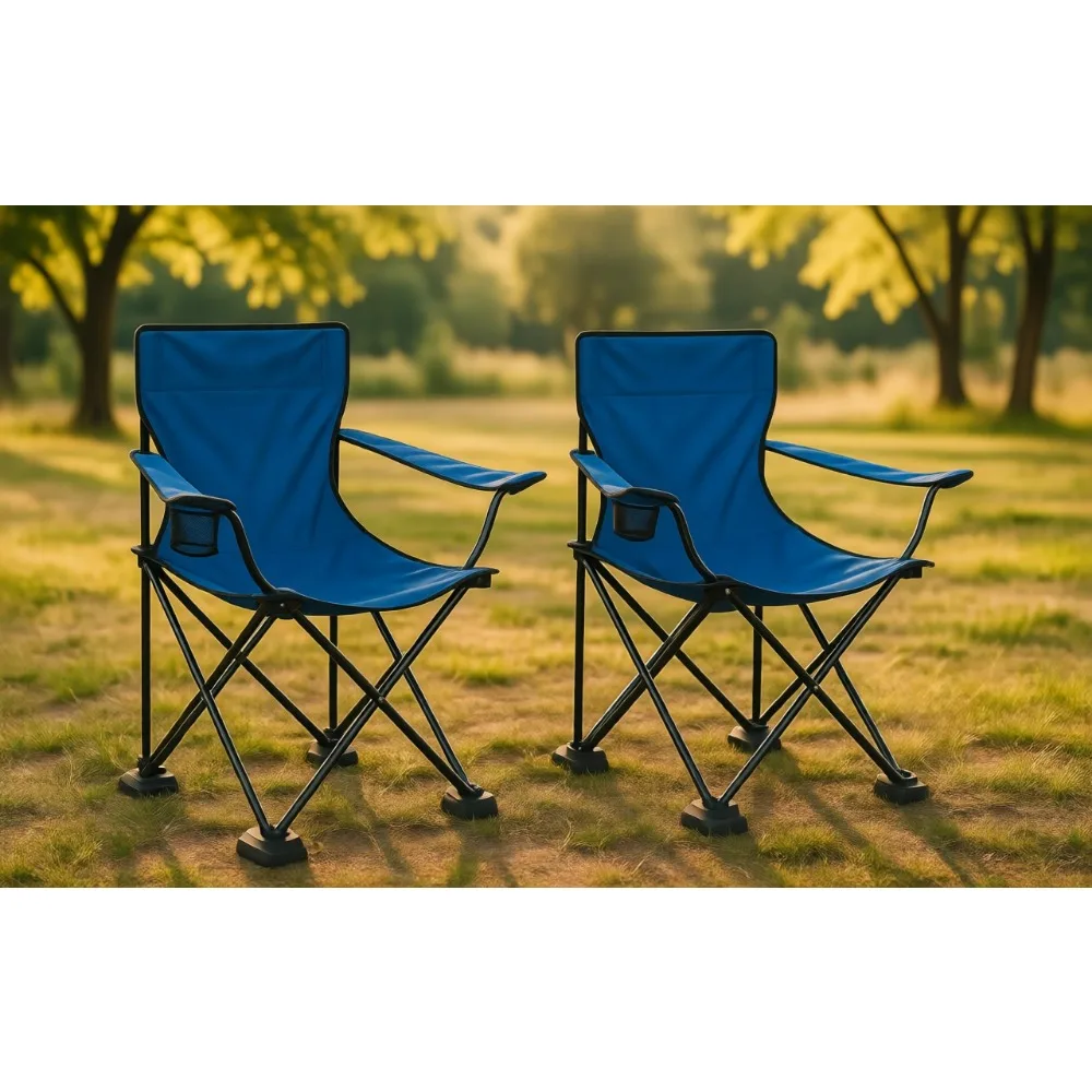 

Портативное складное кресло для кемпинга, выдерживает до 100 кг, с большими непроскальзывающими ножками, из полиэтиленовой ткани, для улицы, пляжа, рыбалки, 2 штуки в упаковке