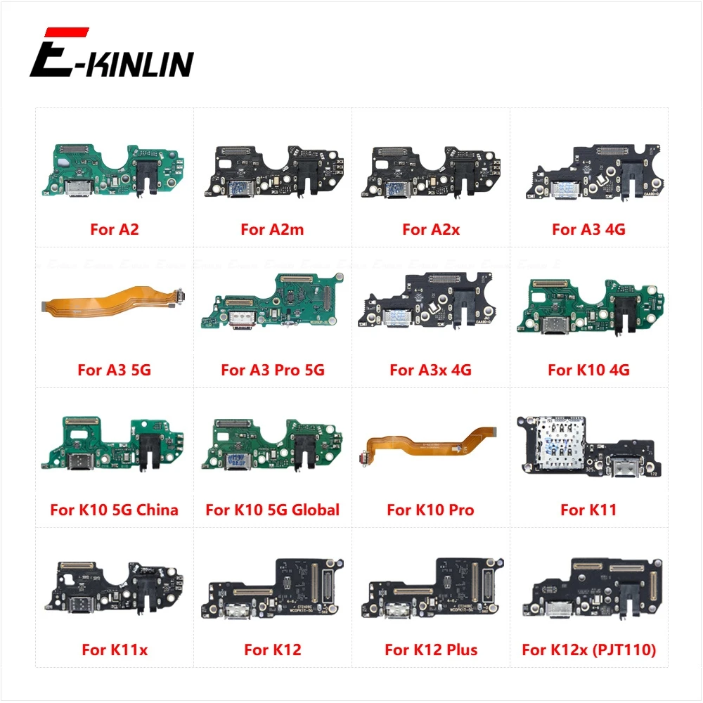 

USB Charging Charger Dock Port Board With Mic Flex Cable For OPPO A2 A2m A2x A3 A3x K10 K11 K11x K12 Pro Plus K12x 4G 5G