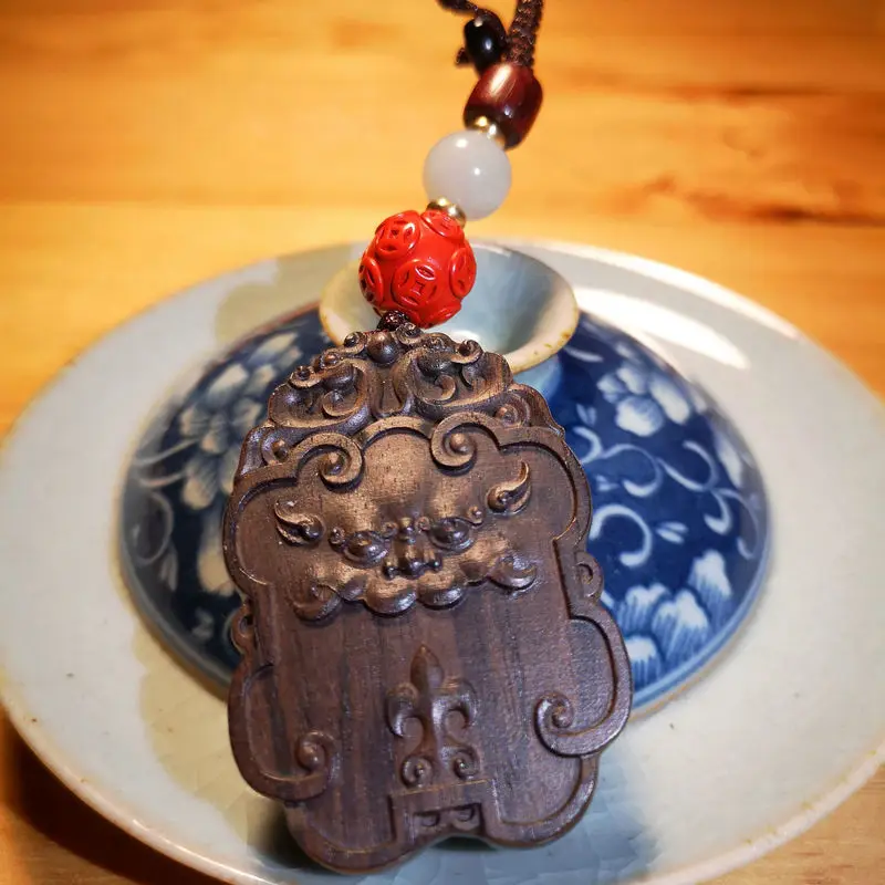 Auspicious Sandalwood Keychains Hanging Cord Lucky PIXIU Beast Charms Braied Rope Means Wealth Hanfu Bag Clothing