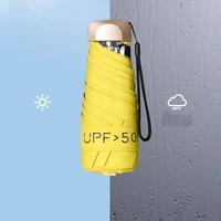 UV Protection Mini Umbrella Ultralight 5-Fold Portable Sunshade for Women Outdoor Beach Travel Compact Windproof Quick Dry