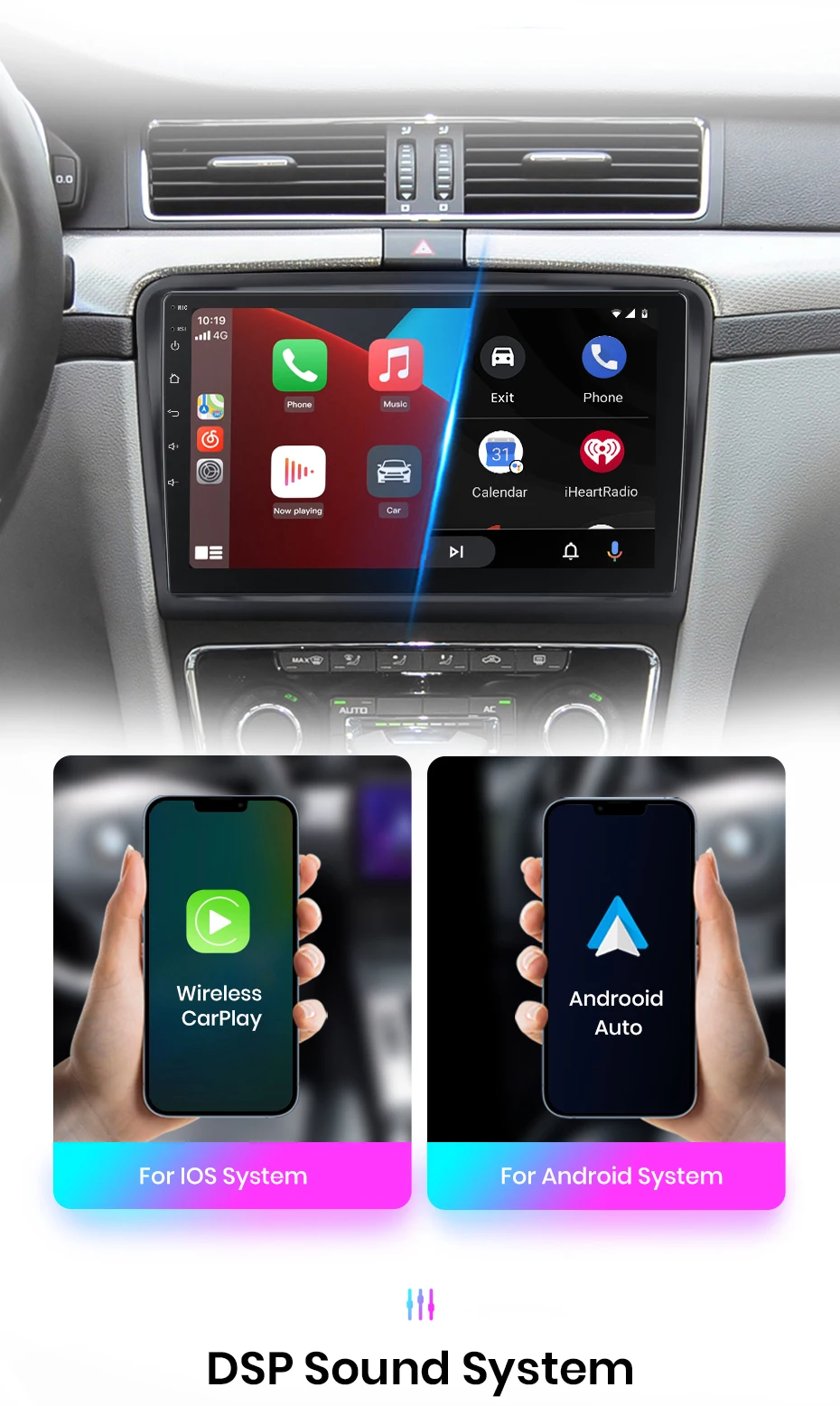 Junsun Drahtlose CarPlay Android Auto Auto Radio Für Skoda Superb 2 2008-2015 GPS Multimedia 2 din – Detail 10