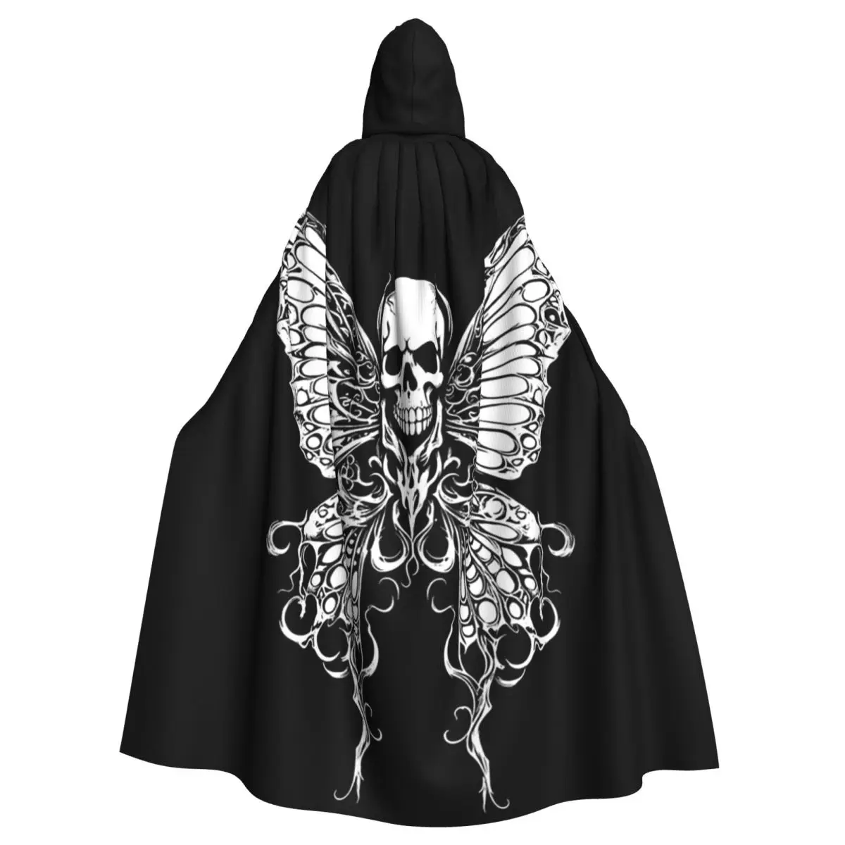 

Skull Butterfly Fairy Grunge Fairycore Goth Aesthetic Long Hooded Cloak Witch Cosplay Cape HalloweenCoat Adult Unisex