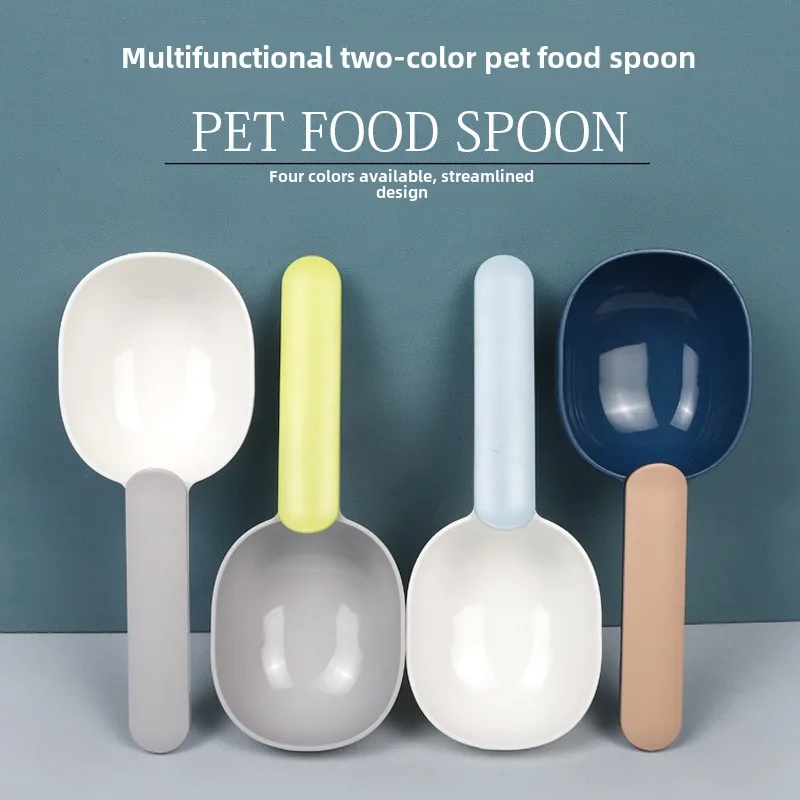 

Spell color ribbon clip handle plastic pet food spoon pet supplies pet dog food thickened dog food spoon