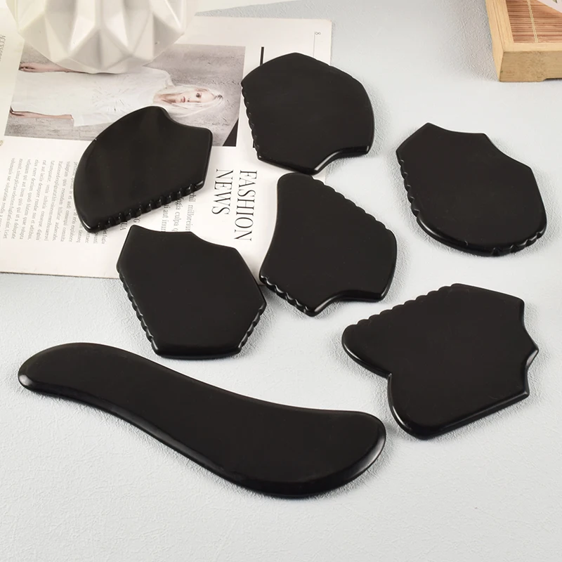 SPA Acupuncture Scraping Body Foot Back Face Neck Massager Beauty Guasha Board Black Bian Stone Gua Sha Massage Tools