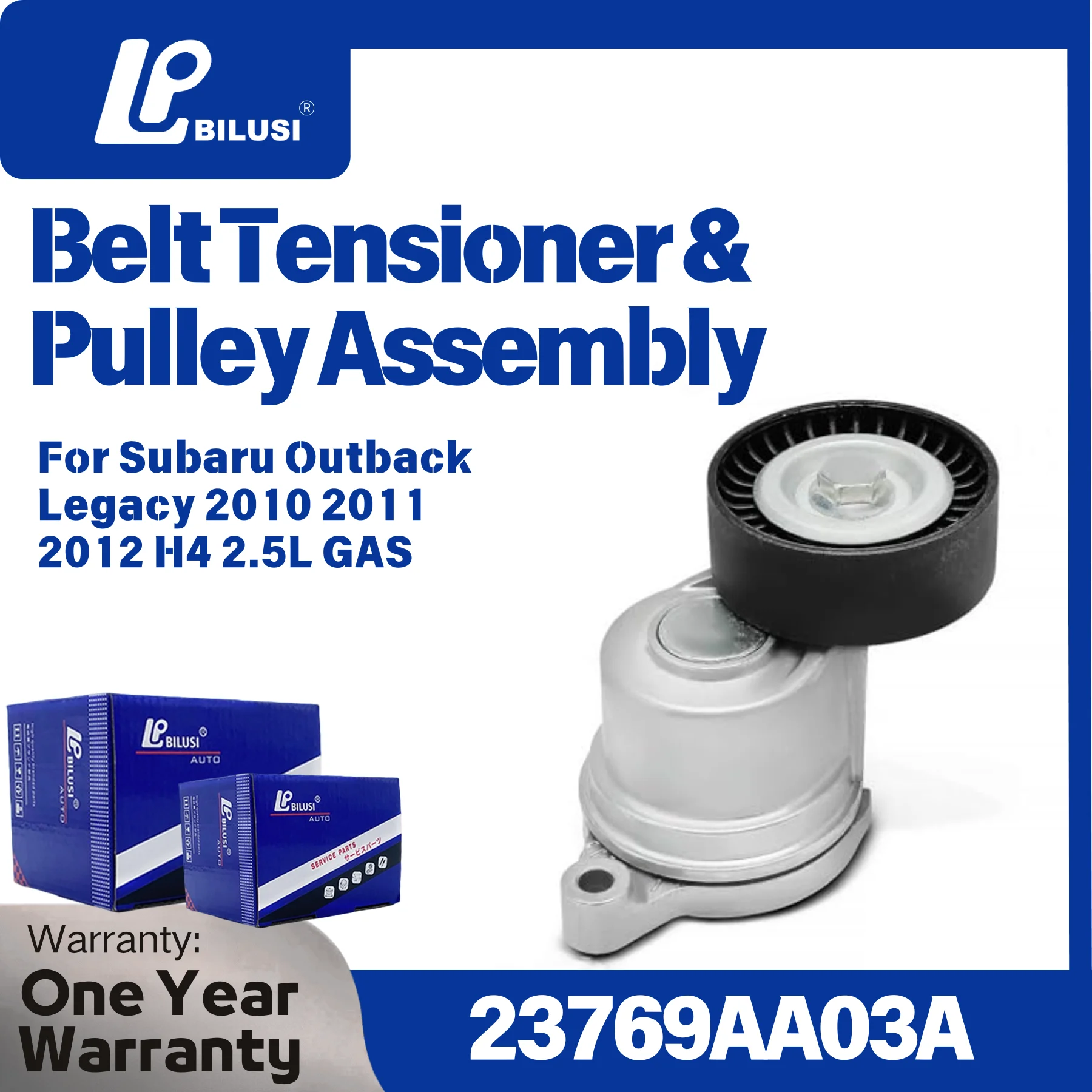 

BILUSI Belt Tensioner with Pulley for Subaru Outback Legacy 2010 2011 2012 H4 2.5L GAS 23769AA03A 39262
