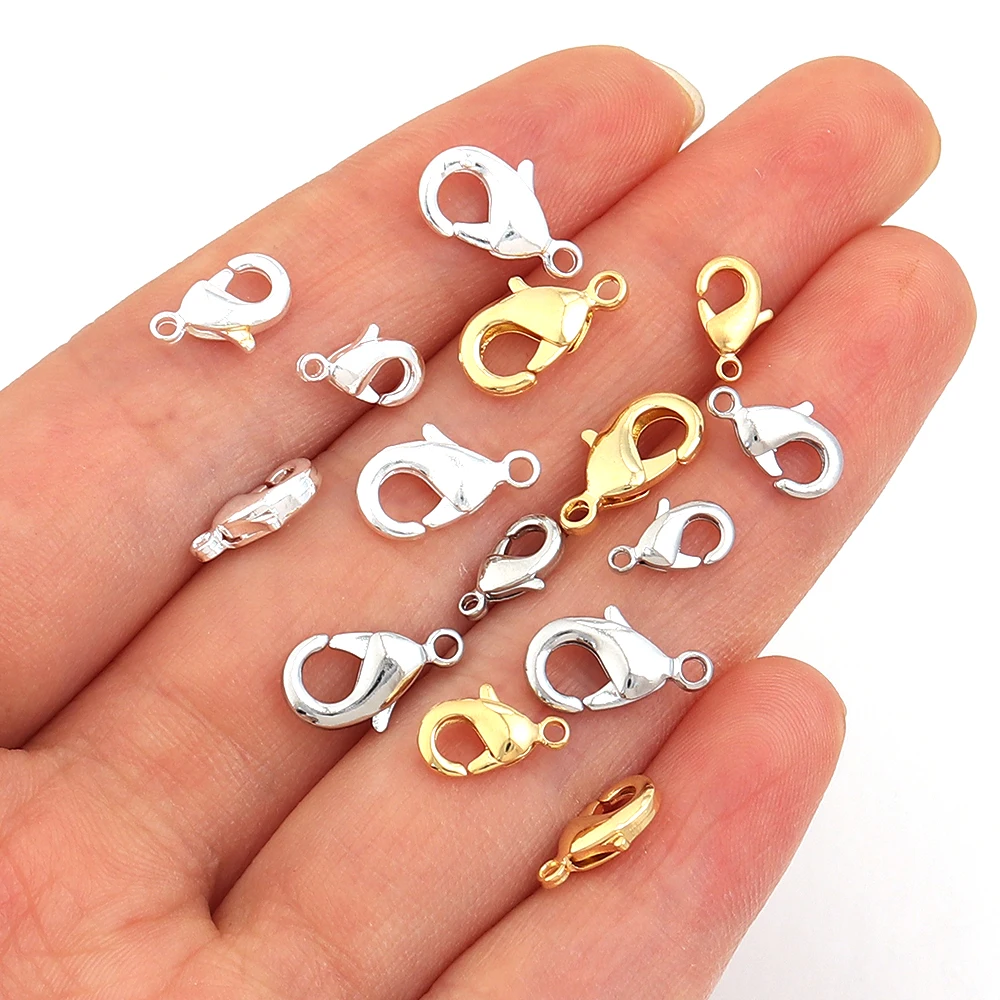 6 Stück 18K vergoldete Kupfer-Karabinerhaken-Verbinder für Schmuckherstellung, DIY-Halsketten, Armbänder, Kettenzubehör – Detail 2